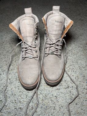 Timberland Grey Suede Lace-Up Boots